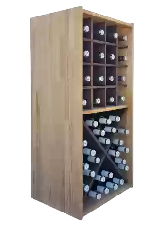 Bicolour modular bottle rack with holes and blades for wine and champagne bottles by Expovinalia com