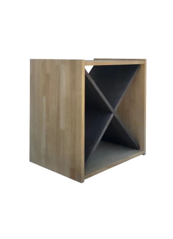 Small two-colour modular bottle rack with interior division in a cross by Expovinalia com