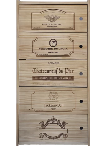 Modular wine rack with 5 sliding drawers by Expovinalia com