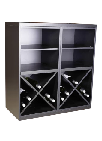 Botellero NEGRO  4 alturas vino y magnum