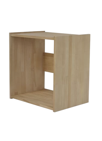 Small basic modular wine rack in pine wood in light oak colour, by Expovinalia com