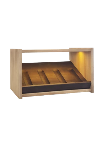 Botellero 2 colores con LED en madera de pino de Expovinalia