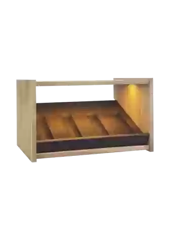 Small branded display bottle rack with support bases for 4 bottles and LED lighting by Expovinalia c
