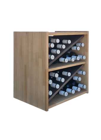 Botellero de madera de pino EN DOS COLORES de Expovinalia