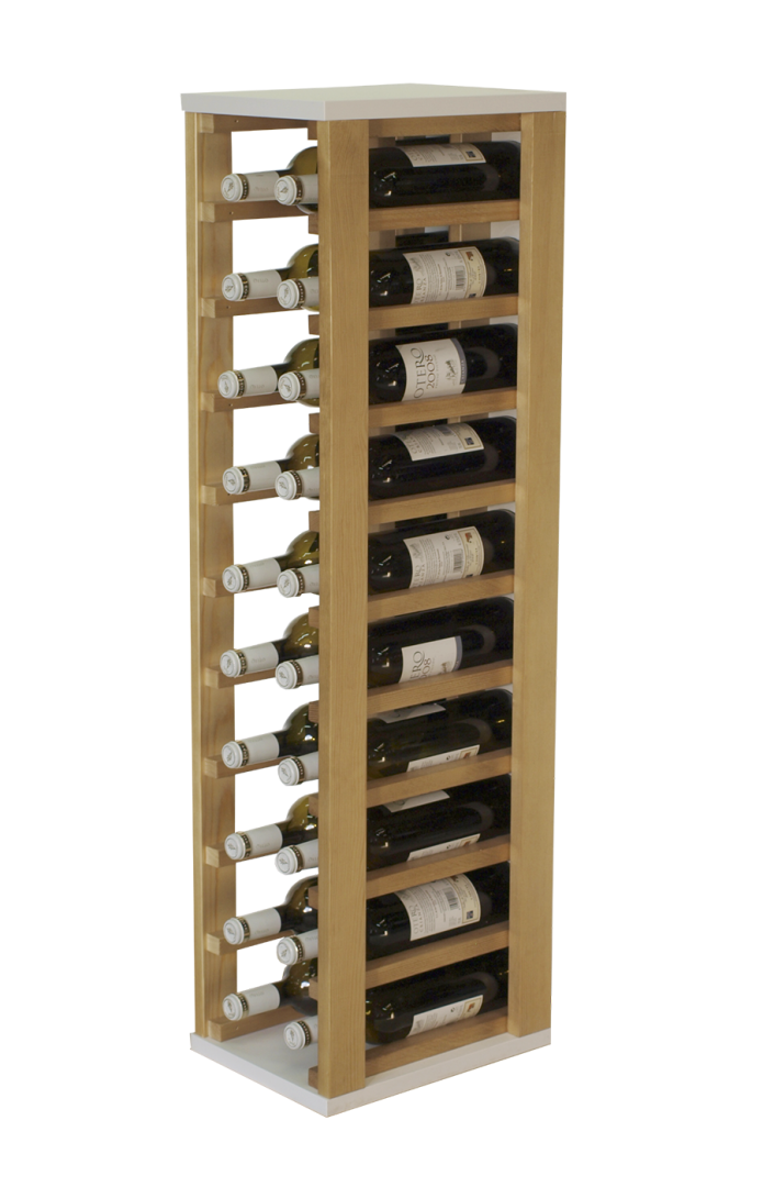 Expovinalia ex2735 – Portabottiglie impilabile per 35 Bottiglie in Legno Pino e Blu Colore 